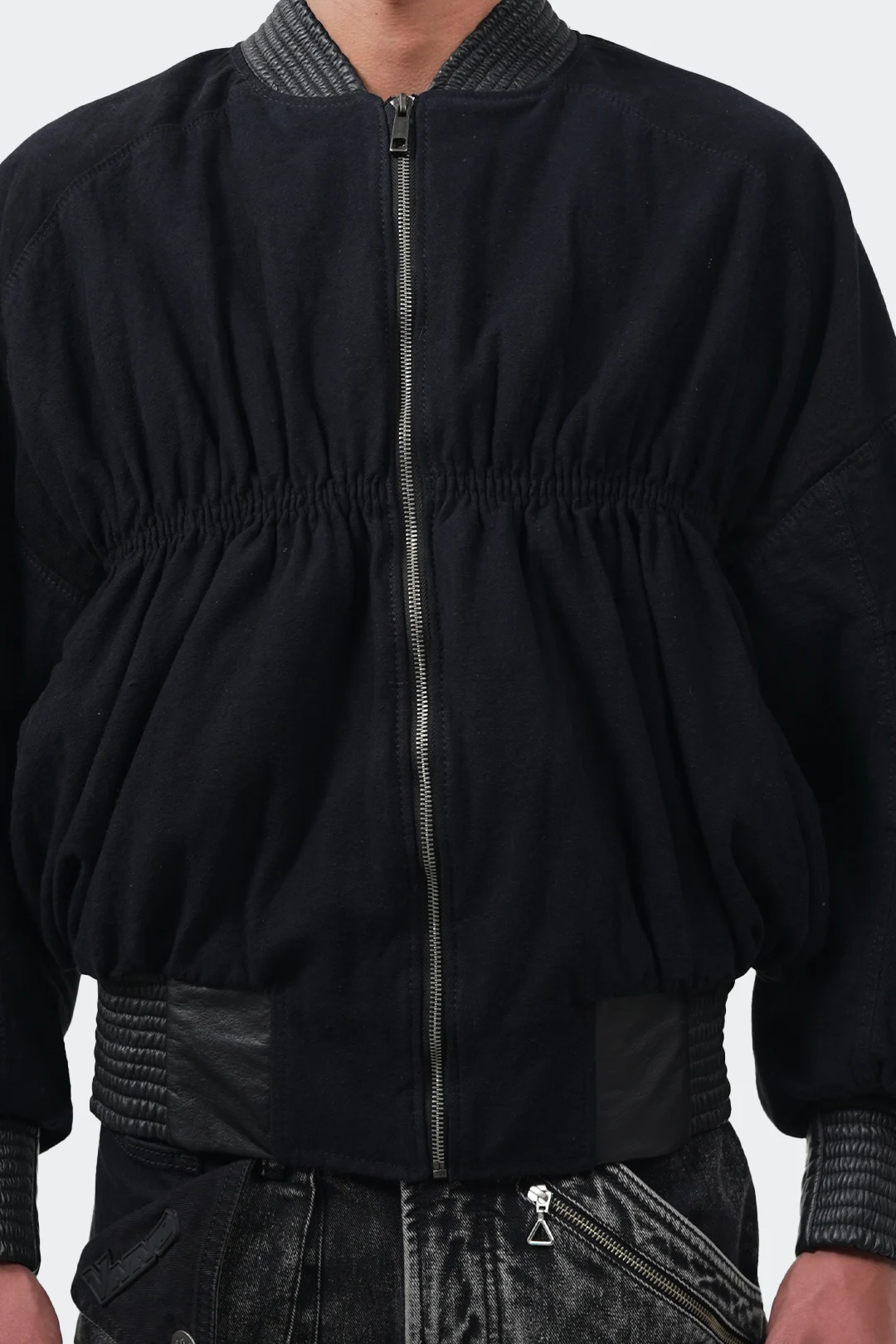 VENENO CHAQUETA DENIM CUERO BOMBER